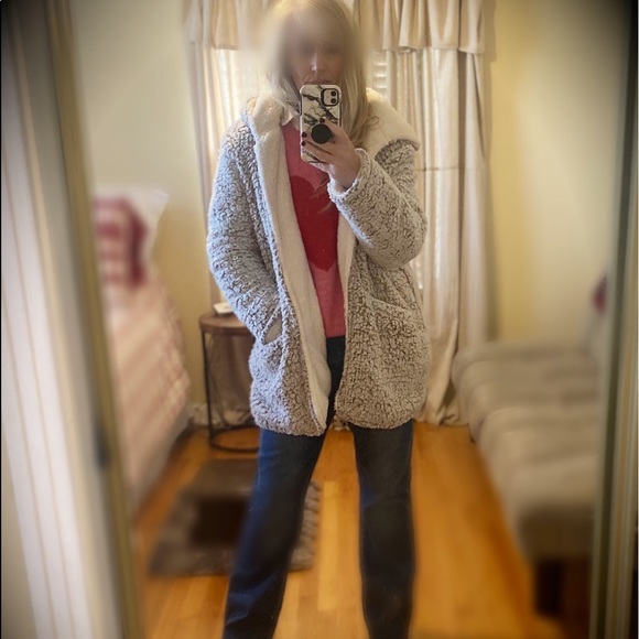New W/O Tag. FAUX FUR SHELL FUZZY BLANKET JACKET COAT SZ M - Picture 4 of 16